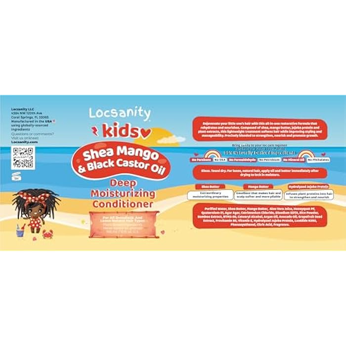 Locsanity Shea and Mango Kids Moisturzing and Deep Conditioning Conditioner, 12 oz, for Natural, Kinky and Curly Hair, Locs - Image 3