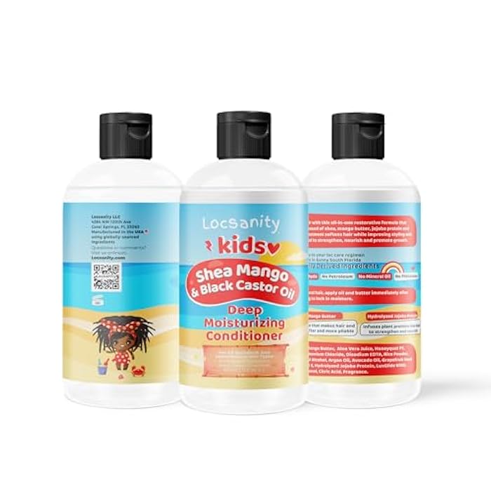 Locsanity Shea and Mango Kids Moisturzing and Deep Conditioning Conditioner, 12 oz, for Natural, Kinky and Curly Hair, Locs - Image 2