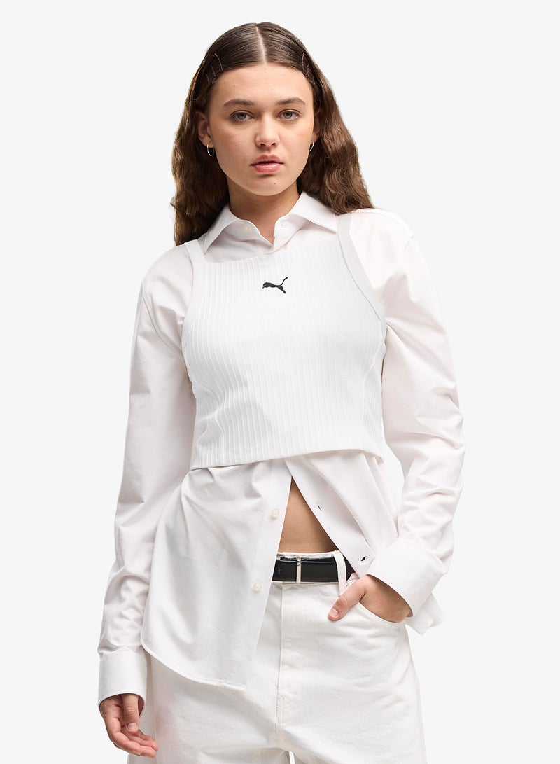 PUMA Essential Ribbed Cropped Top - Image 1