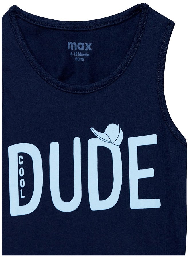 Max تي شيرت عادي للصبيان من ماكس (M22BBT02_كحلي 6 أشهر-12 شهر) - Image 2