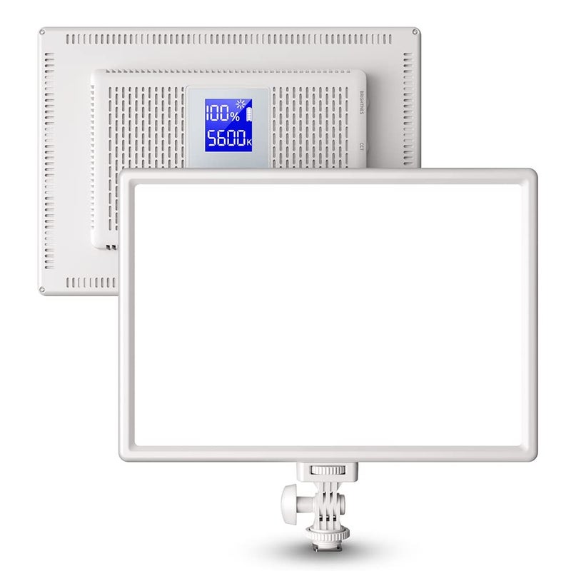 RALENO Led Video Light, 19.5W Soft Panel Light for Video Recording with 8000mAh Lithium Battery, 3200-5600K CRI95+ Camera Light for Photography Studio Live Streaming YouTube White - Image 1