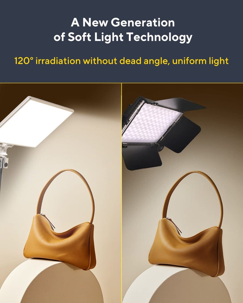 RALENO Led Video Light, 19.5W Soft Panel Light for Video Recording with 8000mAh Lithium Battery, 3200-5600K CRI95+ Camera Light for Photography Studio Live Streaming YouTube White - Image 5