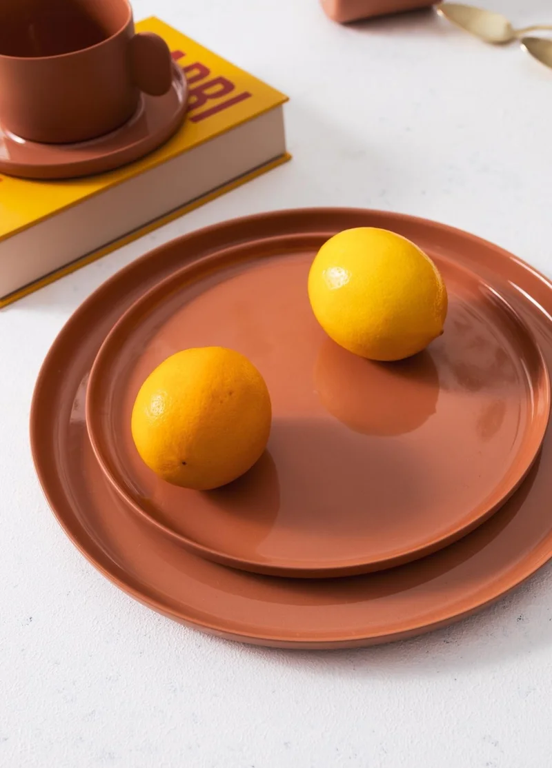 ذا ميا Cotta Limoges Cake Plate Terracota 21 cm