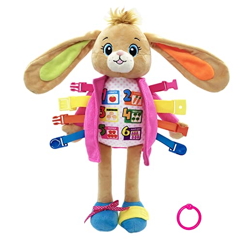 June Garden 16 Dressy Friends Bunnie Educational Stuffed Plush Doll for Kids and Toddlers 2 Years and Up Montessori Soft Toy Doll - Image 1