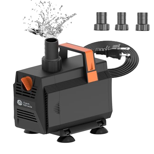 AquaMiracle أكواميراكيل 1200GPH مضخات مياه الأكواريوم (4500L/H، 70W) مضخة نافورة مضخة بركة مضخة مياه غاطسة مع تحكم في التدفق للنافورة، الشلال، التماثيل، الترشيح، ميزة المياه، الزراعة المائية - Image 1