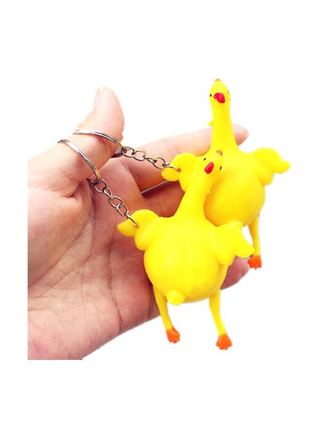 5-Piece Squeeze Egg Laying Chicken Keychain Gag Toy - Image 5