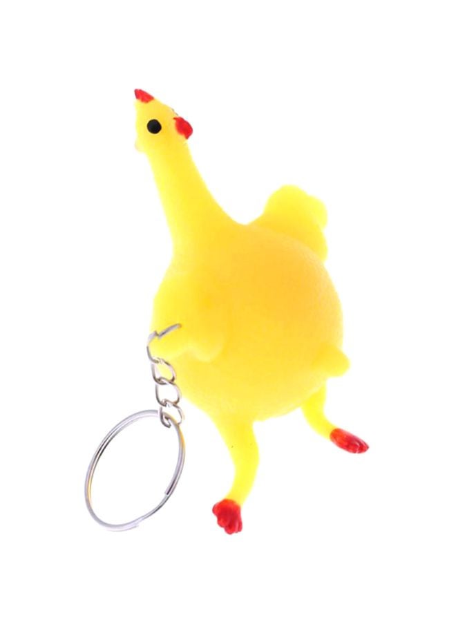 5-Piece Squeeze Egg Laying Chicken Keychain Gag Toy - Image 2