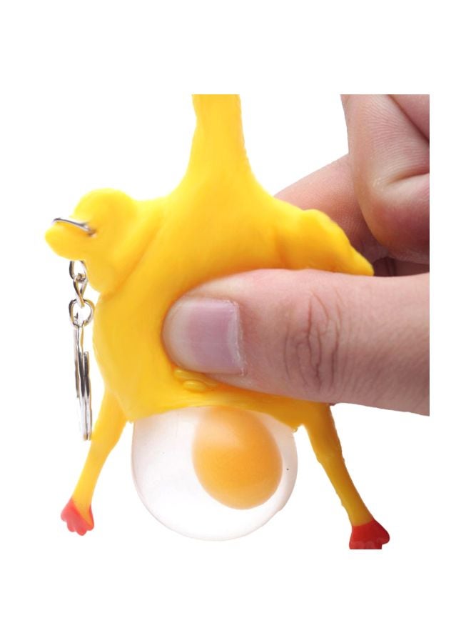5-Piece Squeeze Egg Laying Chicken Keychain Gag Toy - Image 3