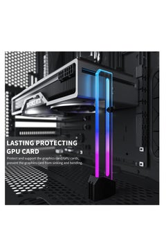 Generic Video Card Sag Holder bracket, 5V Addressable RGB Graphics Card GPU Brace Support Video Card, Built-in 5V ARGB Strip, Adjustable Length and Height Support, Edge Lit Glass Universal GPU Bracket  - Image 3