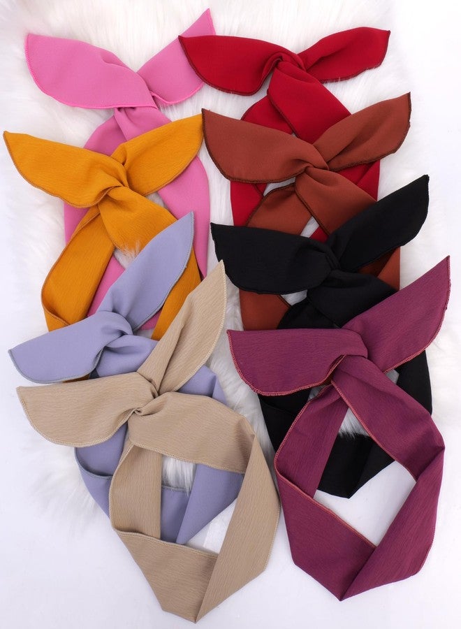ONEYE Solid Wire Headbands for Women Twist Bow Hairbands Fashion Bunny Ears Headwraps Hair Accessories for Workout Yoga Running Soccer Sports Pack of 8 - Image 2
