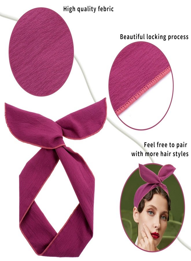 ONEYE Solid Wire Headbands for Women Twist Bow Hairbands Fashion Bunny Ears Headwraps Hair Accessories for Workout Yoga Running Soccer Sports Pack of 8 - Image 4
