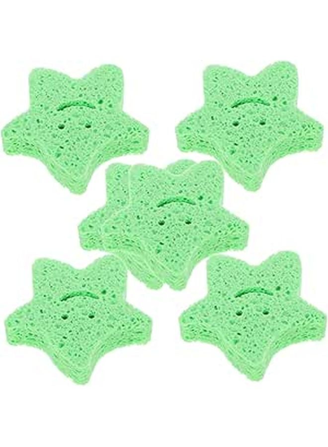 6Pcs Exfoliating Bath Sponges Cute Star Design Lightweight Portable Skin Scrubbers - Image 1