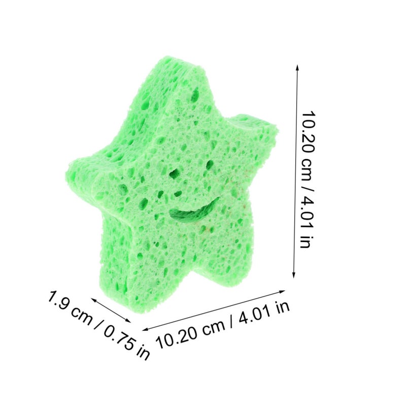 6Pcs Exfoliating Bath Sponges Cute Star Design Lightweight Portable Skin Scrubbers - Image 3