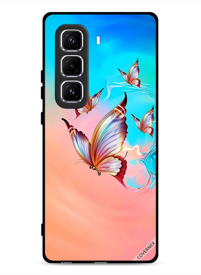 Covernex Infinix Hot 50 Pro 4G Protective Case Cover Butterflies Flying Over Paint Color - Image 1