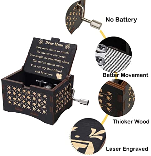 GOWOLA Gifts for Mom from Son/Daughter Music Box Personalize Engraved Gifts for Christmas/Birthday//Mothers Day - Image 3