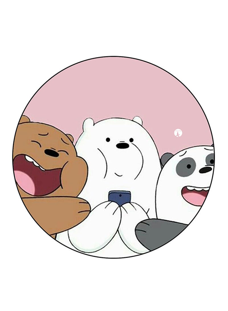 We Bare Bears Printed Mouse Pad  Round  Multicolour