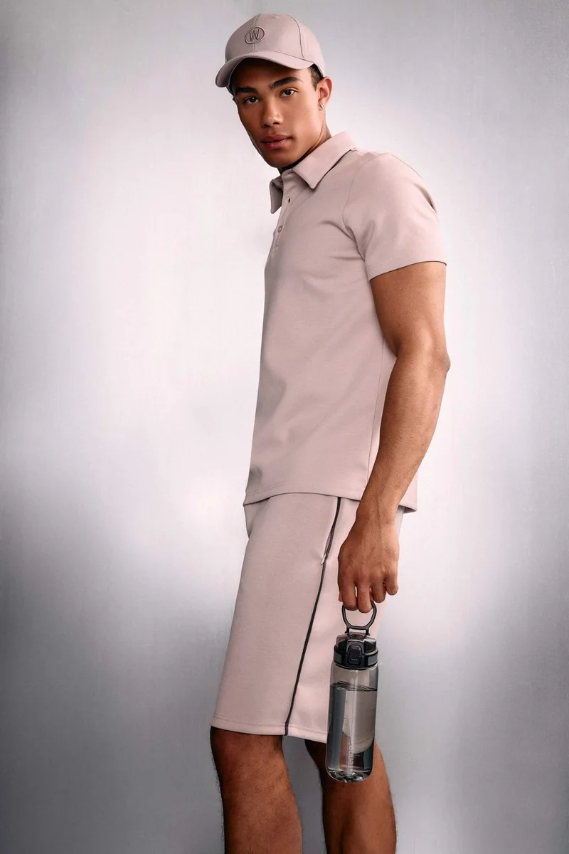 ديفاكتو Standard Fit Polo Collar modal Short Sleeve Polo T-Shirt