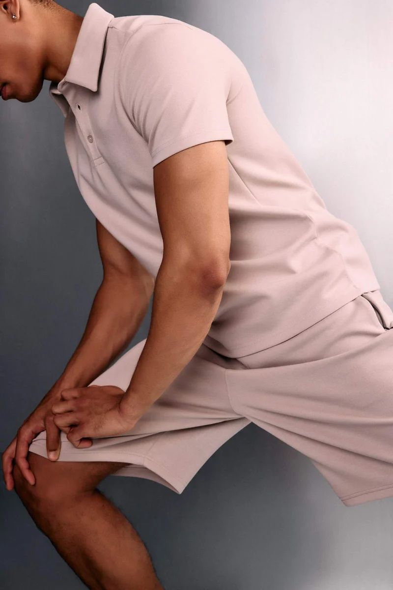 ديفاكتو Standard Fit Polo Collar modal Short Sleeve Polo T-Shirt