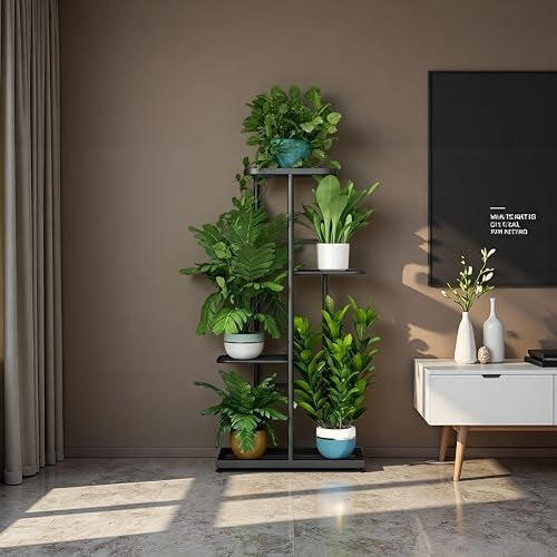 LINZINAR Plant Stand Indoor Outdoor Corner 4 Tier Metal Plant Shelf Patio Plant Rack for Garden Corner Balcony Living Room - Image 3