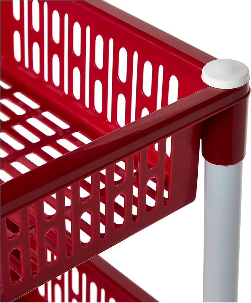 Cosmoplast Multipurpose Plastic Trolley Vegetable Rack 4 Tiers - Image 4
