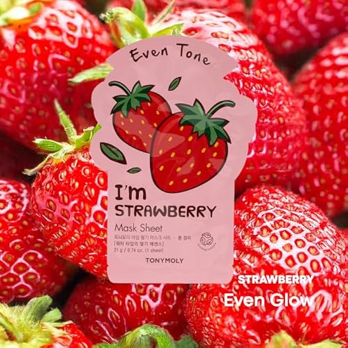 TONYMOLY I’m Strawberry Sheet Mask – Hydrating Korean Face Mask with Strawberry Extract, Vitamin C, Biodegradable Tencel Sheet, Brightening & Moisturizing, 1 Count - Image 2