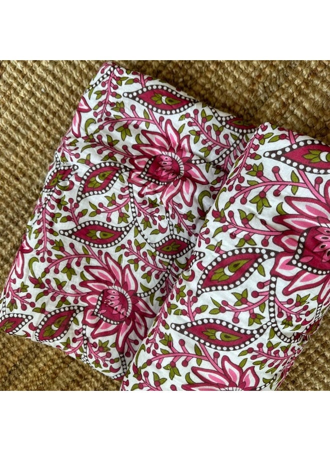 ecotattva Baby Quilt Pink and Multi colored flowers - Image 4