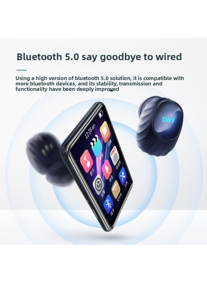 MahdiM20 Full Screen Mp3 Walkman Student Version Bluetooth Alarm Clock Mp4mp5 Small Portable Mp6-Body Color:Black-Memory Capacity:8G + Bluetooth + Distribution Dictionary + External + Alarm - Image 4