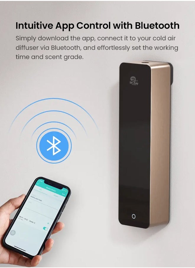 Dr. Zay Scent Floor Standing Elegant Diffuser – Smart Bluetooth Scent Machine for Hotels Lobby, App-Controlled, Whisper Quiet, 1000ml Capacity, covers 2700m³, CE/RoHS/FCC Certified