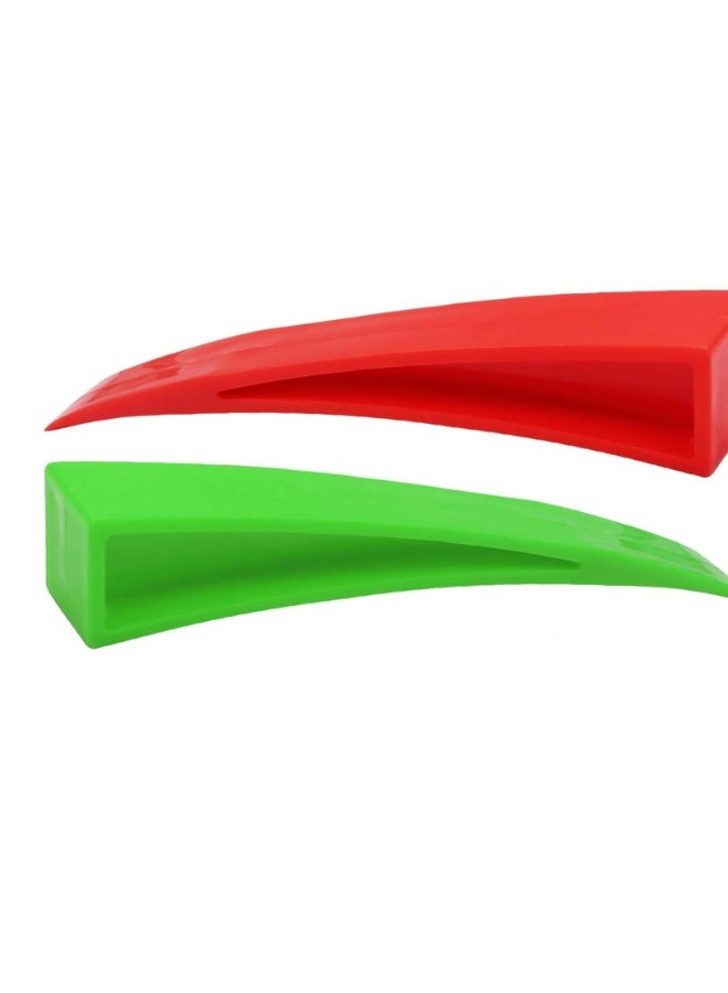 Generic 2PCS Car Curved Dent Repair Tools, Plastic Curved Automotive Dent Leveling Repair Tool, Dent Lifter Puller for Car Body Repair and Hand Repair, Universal Car Accessories (Red Green)  - Image 2