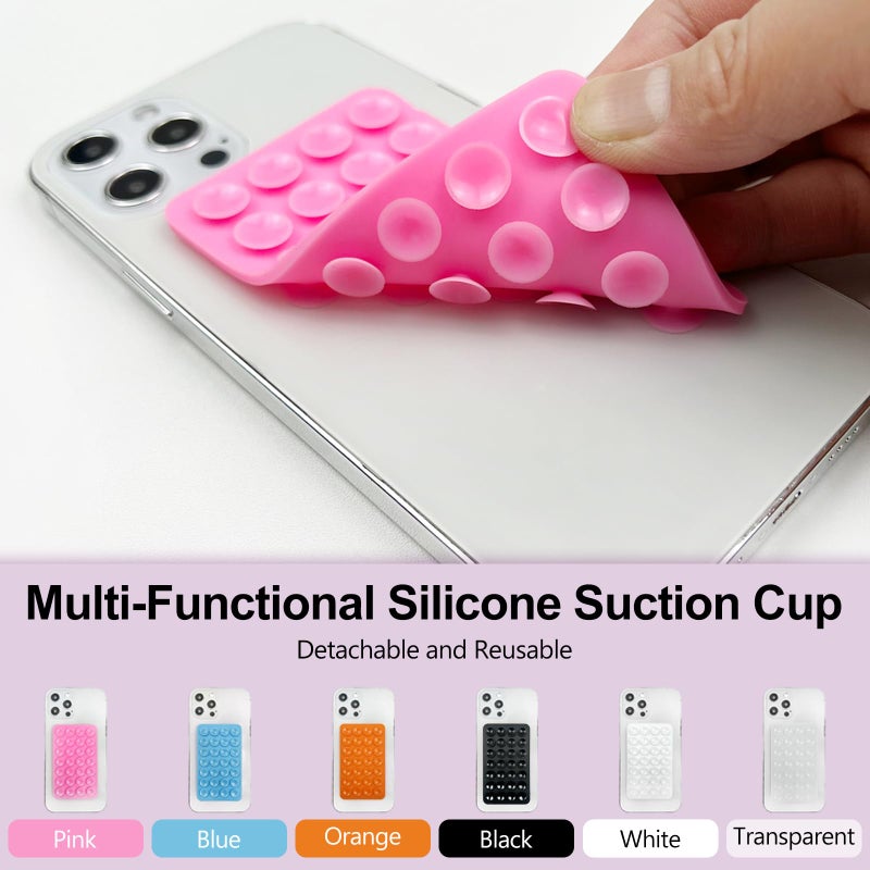 Zoolinn 6 PCS Multi-Colors Silicone Suction Cup Phone Holder, Non-Slip Sticky Phone Grip for Selfies, Hands-Free Use, and Videos, Detachable & Reusable - Image 2