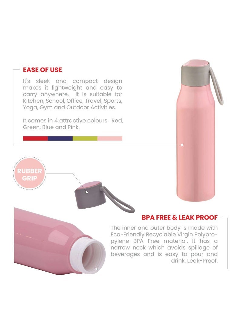 Top Pick Bolt Plastic Water Bottle Pink 700Ml