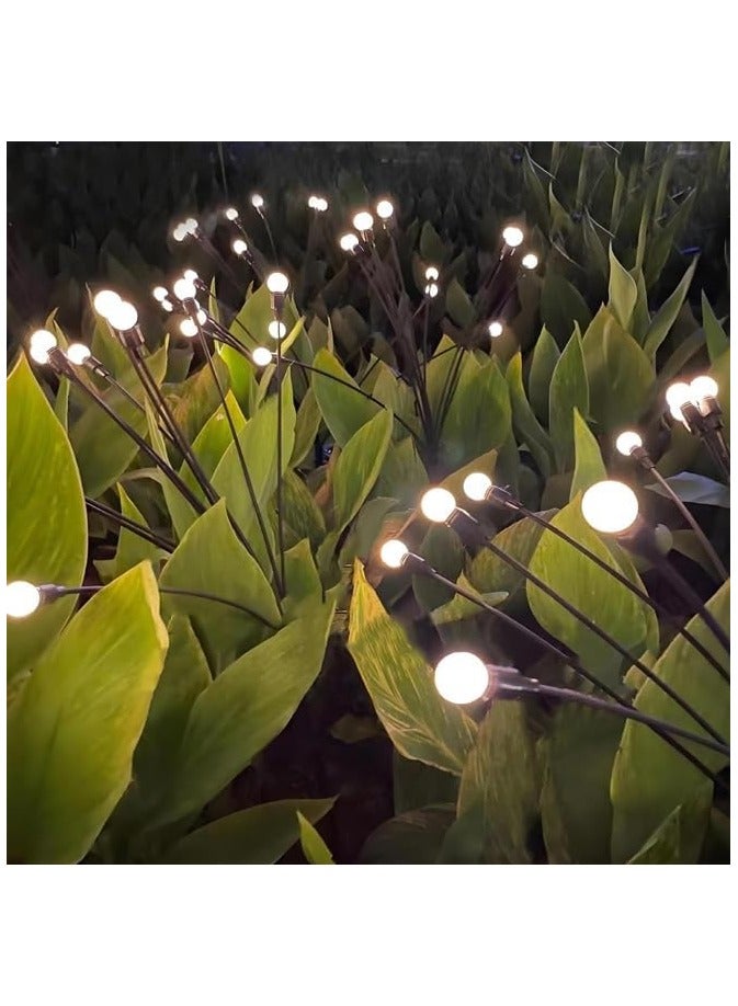 Dekorly مجموعة من قطعتين من مصابيح اليراع الشمسية الخارجية - مصابيح يراعة تعمل بالطاقة الشمسية مع تأثير وميض، تشغيل/إيقاف تلقائي، مصابيح خرافية مقاومة للماء للحديقة والفناء والشرفة والديكور - Image 1