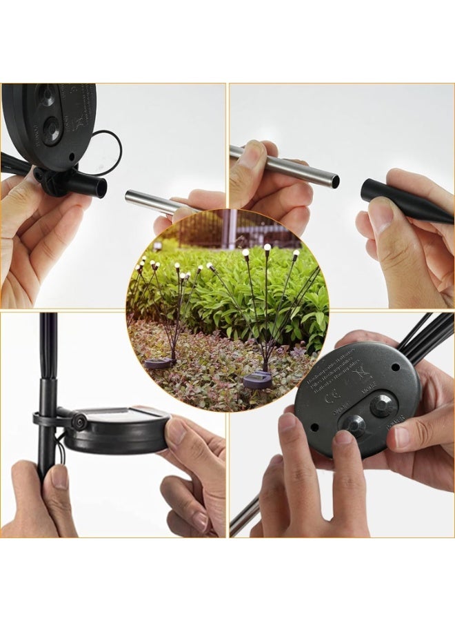 Dekorly مجموعة من قطعتين من مصابيح اليراع الشمسية الخارجية - مصابيح يراعة تعمل بالطاقة الشمسية مع تأثير وميض، تشغيل/إيقاف تلقائي، مصابيح خرافية مقاومة للماء للحديقة والفناء والشرفة والديكور - Image 5