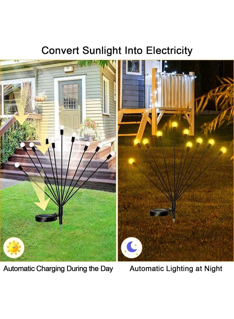 Dekorly مجموعة من قطعتين من مصابيح اليراع الشمسية الخارجية - مصابيح يراعة تعمل بالطاقة الشمسية مع تأثير وميض، تشغيل/إيقاف تلقائي، مصابيح خرافية مقاومة للماء للحديقة والفناء والشرفة والديكور - Image 4
