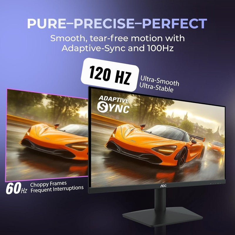 AOC 23.8 Inch Gaming Monitor, Full HD IPS, 120Hz Refresh Rate, 1ms MPRT, Adaptive Sync, 3-Sided Frameless, Low Blue Light, HDMI & VGA | 24B15H3 black - Image 3