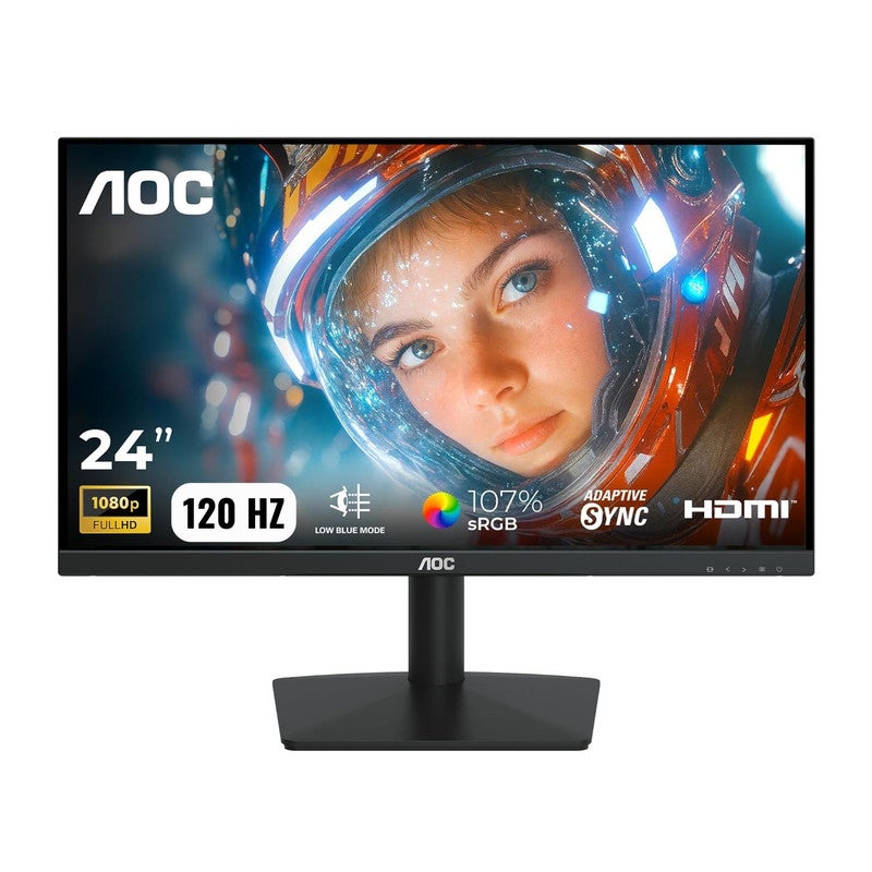 AOC 23.8 Inch Gaming Monitor, Full HD IPS, 120Hz Refresh Rate, 1ms MPRT, Adaptive Sync, 3-Sided Frameless, Low Blue Light, HDMI & VGA | 24B15H3 black - Image 1
