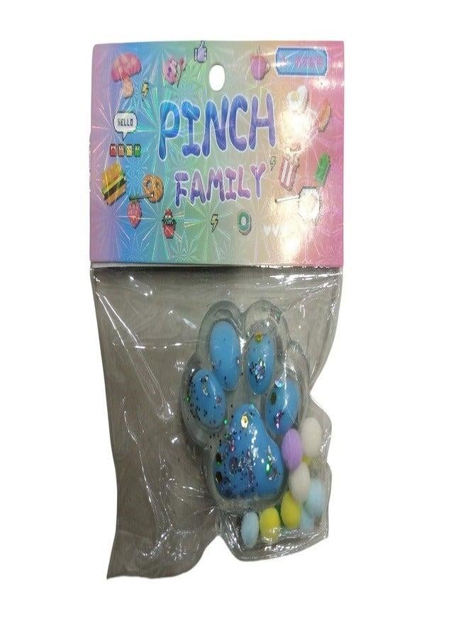 Pinch Squishy Cat Paw Fidget Toys, Pinch Family Squeeze Toys, Cute Squishies Stress Ball Sensory Toys (Blue) - Image 1