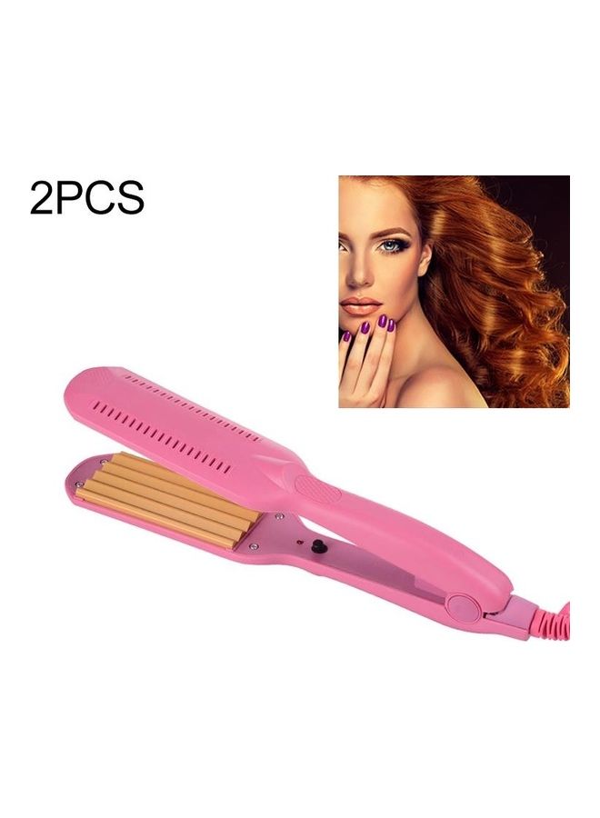 نيبمينينت أداة كي احترافية لتجعيد الشعر مصنوعة من السيراميك بقوة 220 فولت مكونة قطعتين. وردي - Image 1
