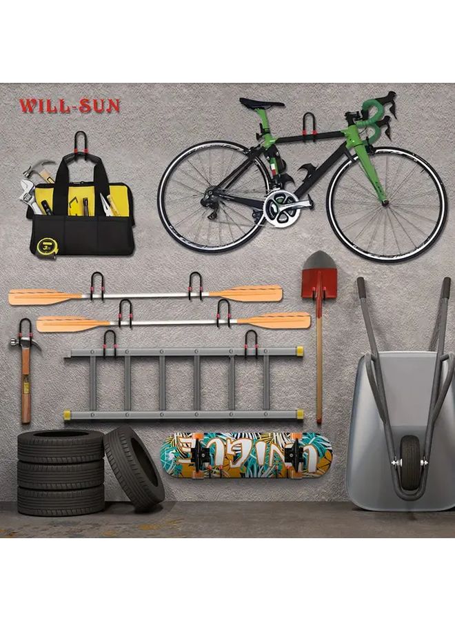 Orange Heavy Duty Metal Garage Hooks 3pcs Set 3 Sizes Wall Mounted Tool Rack - Image 5