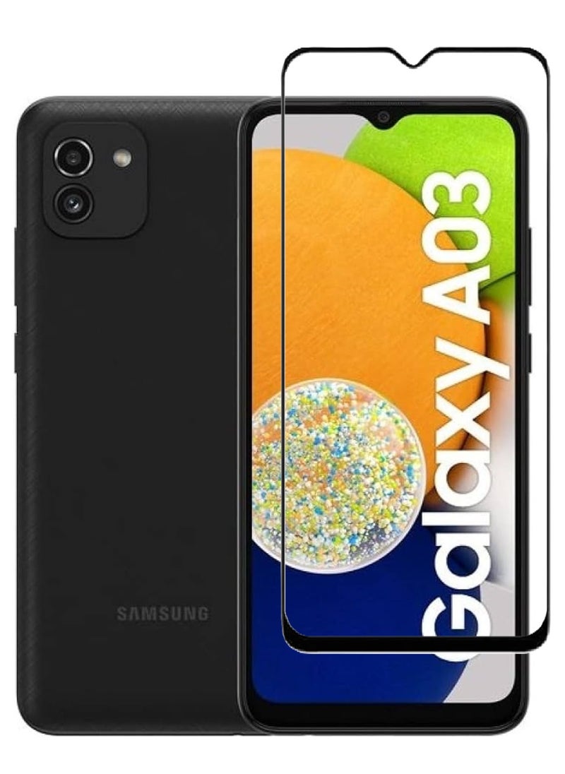 AINA Tempered Glass Screen Protector 5D Designed For Samsung Galaxy A03 Full Glue Edge to Edge Full Screen Coverage And Bubble Free - Image 1