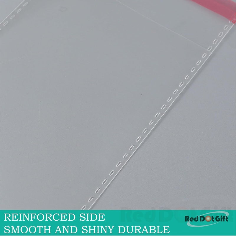 Red Dot Gift® 100 pcs (27X52+3cm) Plastic Bags Clear Cellophane Bags Plastic Self Sealing OPP Cellophane Poly Bags Self Adhesive Plastic Bags for packing and storage - Image 4