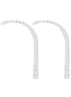 Tatuo 2 Pieces Nursery Crib Mobile Arm Cover Baby Crib Mobile Bed Bell Holder Cover Infant Music Box Toy Holder Cover Wind Chime Bracket Fabric Cover For Crib Mobile Arm Diy Mobile (White)  - Image 2