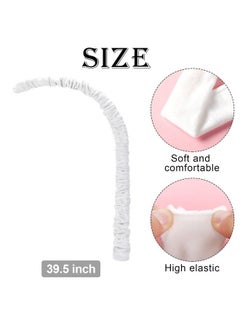 Tatuo 2 Pieces Nursery Crib Mobile Arm Cover Baby Crib Mobile Bed Bell Holder Cover Infant Music Box Toy Holder Cover Wind Chime Bracket Fabric Cover For Crib Mobile Arm Diy Mobile (White)  - Image 3