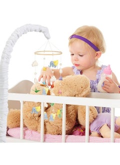 Tatuo 2 Pieces Nursery Crib Mobile Arm Cover Baby Crib Mobile Bed Bell Holder Cover Infant Music Box Toy Holder Cover Wind Chime Bracket Fabric Cover For Crib Mobile Arm Diy Mobile (White)  - Image 5