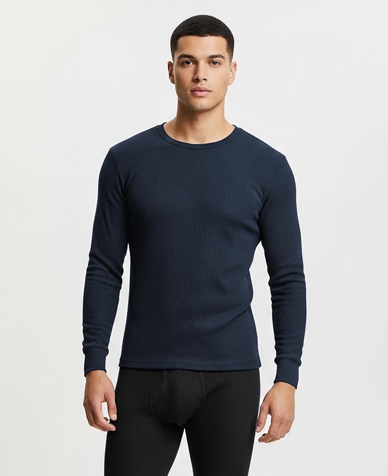 Andrew Scott Men's Traditional Waffle Thermal Underwear Long Sleeve Shirt | Baselayer Crew Neck Top | Multi Packs - Image 2