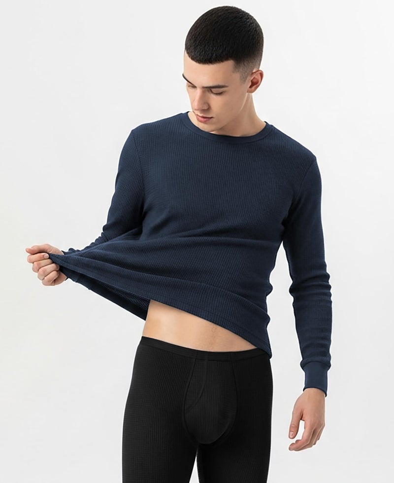 Andrew Scott Men's Traditional Waffle Thermal Underwear Long Sleeve Shirt | Baselayer Crew Neck Top | Multi Packs - Image 4