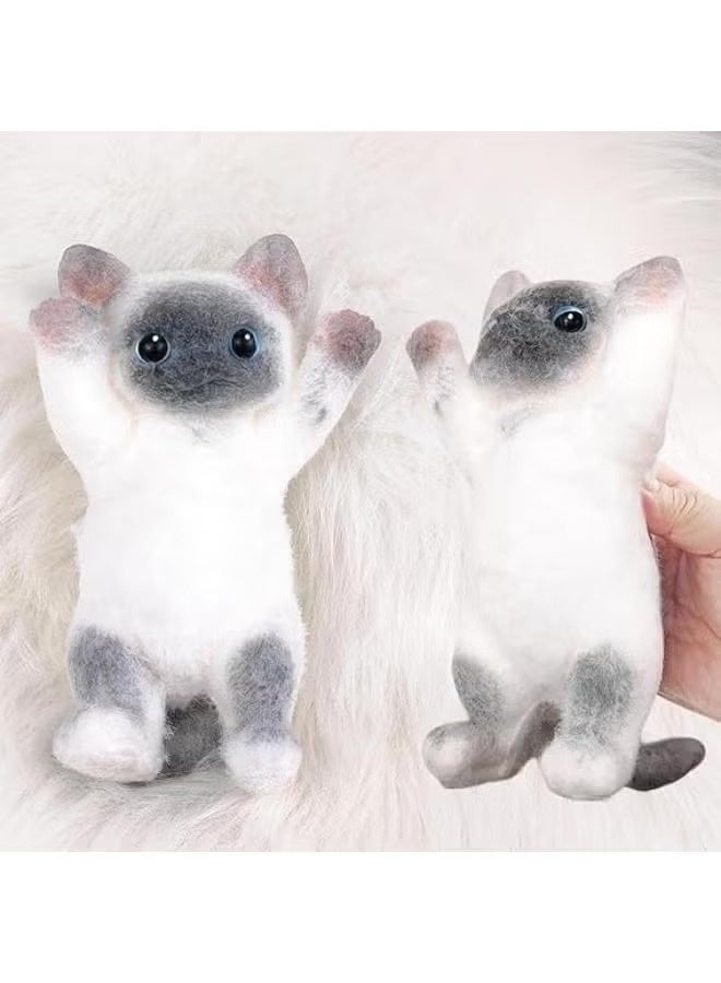 Handmade Squshy Toys Cute Cat Squeeze Toy No Odor Silicone Simulation Cats Doll Toys Cute Kitty Squishy Stress Relidf Toy - Image 2