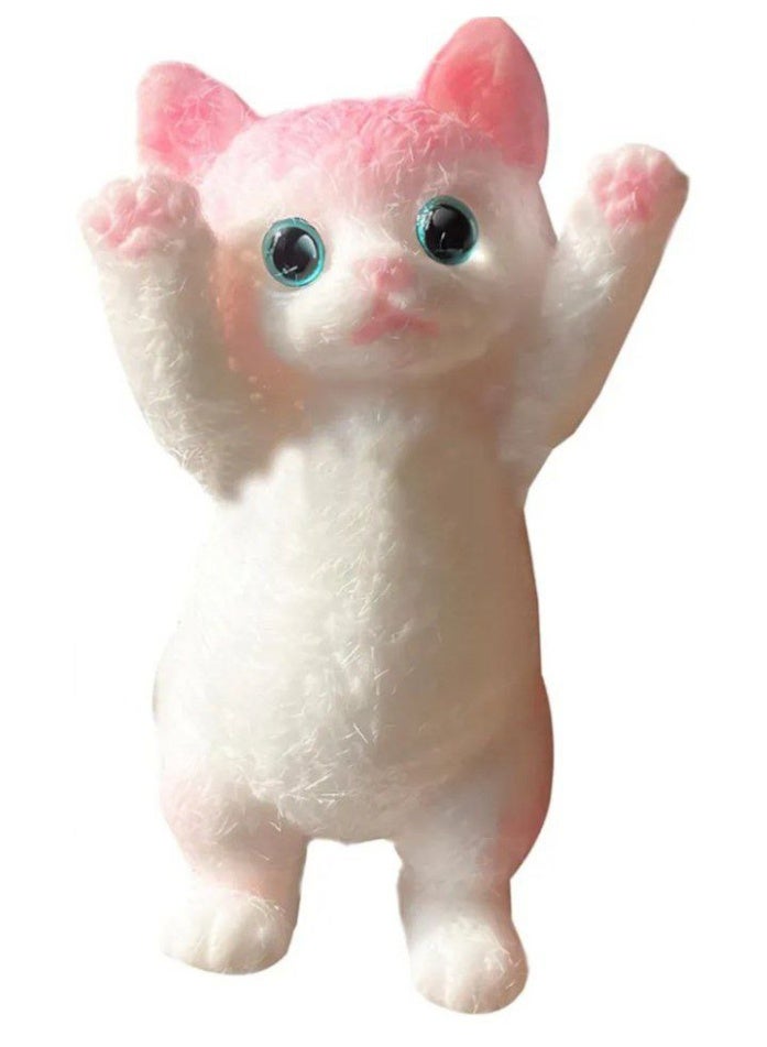 Handmade Squshy Toys Cute Cat Squeeze Toy No Odor Silicone Simulation Cats Doll Toys Cute Kitty Squishy Stress Relidf Toy - Image 1