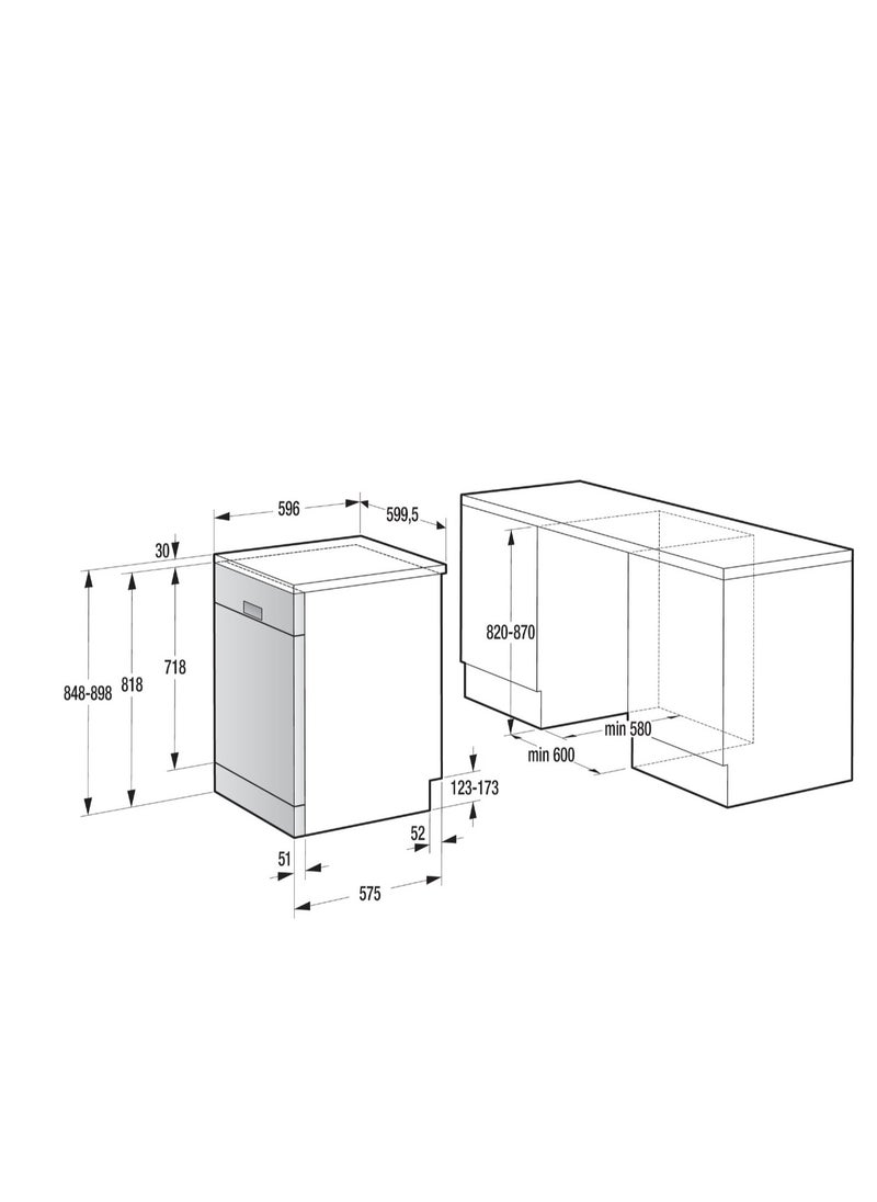 Gronje Dishwasher 16 place settings 5 programs Inverter 3 drawers automatic door opening GS671C60X  - Image 3