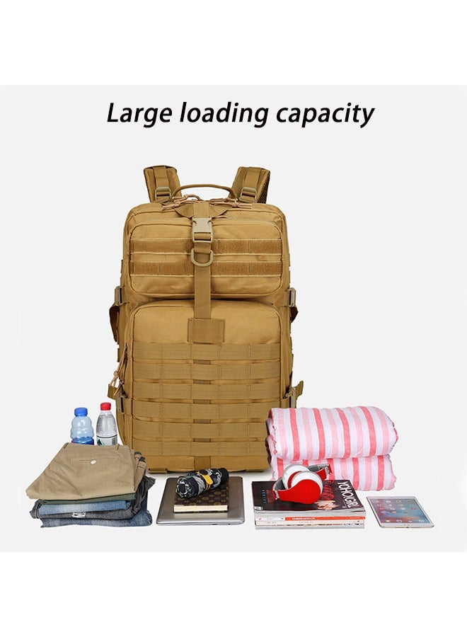 عربست حقيبة ظهر عسكرية تكتيكية متعددة الجيوب بسعة 45 لترًا لركوب الدراجات والسفر وتسلق الجبال للرجال حقيبة رياضية خارجية مريحة وجيدة التهوية ومقاومة للماء ومتعددة الوظائف وحقيبة ظهر للمشي لمسافات طويلة والتخييم والصيد والسفر والدراجات النارية - Image 2